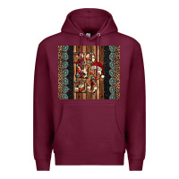 Burgundy ho ho ho western christmas Premium Hoodie - Jasminsmagicworld