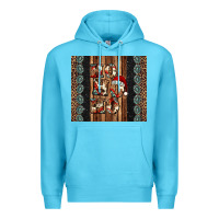 Ocean Blue ho ho ho western christmas Premium Hoodie - Jasminsmagicworld
