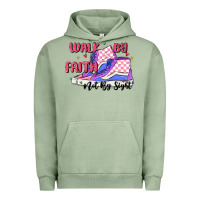 Pigment Oil Green walk by faith Urban Hoodie - MaliasSmallBusiness