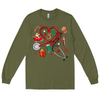 Army Green christmas nurse Long Sleeve Tee - MaliasSmallBusiness
