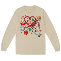 Mushroom christmas nurse Long Sleeve Tee - MaliasSmallBusiness