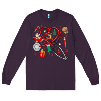 Plum christmas nurse Long Sleeve Tee - MaliasSmallBusiness