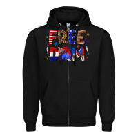Black fourth of july freedom Zipper Hoodie - texasbilliewilder