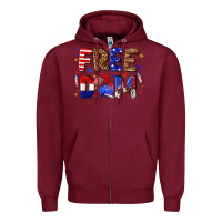 Burgundy fourth of july freedom Zipper Hoodie - texasbilliewilder