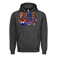 Charcoal Heather fourth of july freedom Zipper Hoodie - texasbilliewilder