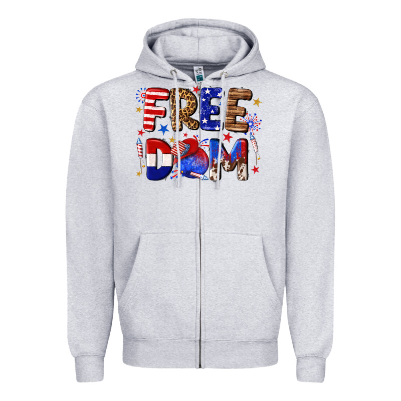 Fourth Of July Freedom Zipper Hoodie by texasbilliewilder | Teevron