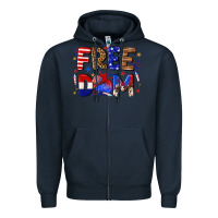 Navy fourth of july freedom Zipper Hoodie - texasbilliewilder