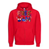 Red fourth of july freedom Zipper Hoodie - texasbilliewilder