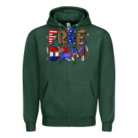 Sports Green fourth of july freedom Zipper Hoodie - texasbilliewilder
