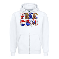 White fourth of july freedom Zipper Hoodie - texasbilliewilder