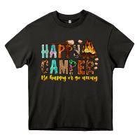 Asphalt Happy Camper Be Happy Or Go Away Heavy Core Tee - CowhideDigitalArt