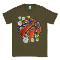 Army Green basketball with patterns and daisies Classic Tee - texasbilliewilder