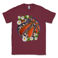 Burgundy basketball with patterns and daisies Classic Tee - texasbilliewilder