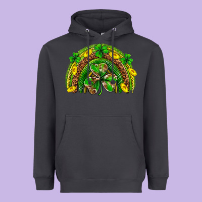 St. Patrick's Day Rainbow Heavyweight Hoodie Designed By Neo Western