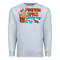 Heather Grey pumpkin spice living my best life Premium Sweatshirt - AdoDesignShop