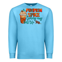 Ocean Blue pumpkin spice living my best life Premium Sweatshirt - AdoDesignShop
