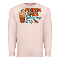 Pale Pink pumpkin spice living my best life Premium Sweatshirt - AdoDesignShop