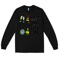 Black happy new year 2024 Long Sleeve Tee - MaliasSmallBusiness