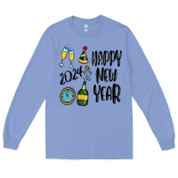 Colony Blue happy new year 2024 Long Sleeve Tee - MaliasSmallBusiness