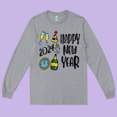 Long Sleeve Tee happy new year 2024