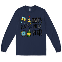 Navy happy new year 2024 Long Sleeve Tee - MaliasSmallBusiness