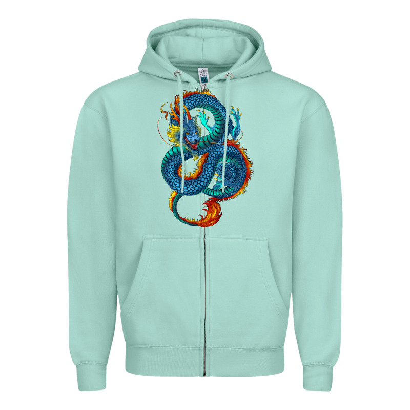 Blue Dragon Zipper Hoodie by RanaPortraitStore | Teevron