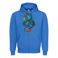 True Royal blue dragon Zipper Hoodie - RanaPortraitStore
