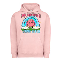 Pigment Salmon your anxiety is a lying bitch Urban Hoodie - MaliasSmallBusiness