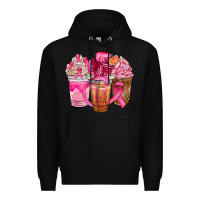 Black breast cancer coffee cups Premium Hoodie - NancyCooperArtShop