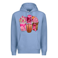 Colony Blue breast cancer coffee cups Premium Hoodie - NancyCooperArtShop