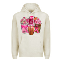 Oatmeal Heather breast cancer coffee cups Premium Hoodie - NancyCooperArtShop