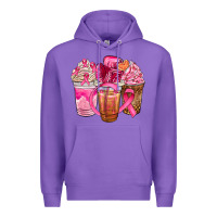 Purple breast cancer coffee cups Premium Hoodie - NancyCooperArtShop
