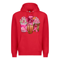 Red breast cancer coffee cups Premium Hoodie - NancyCooperArtShop
