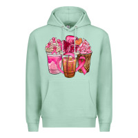 Seafoam breast cancer coffee cups Premium Hoodie - NancyCooperArtShop