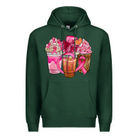 Sports Green breast cancer coffee cups Premium Hoodie - NancyCooperArtShop