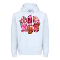 White breast cancer coffee cups Premium Hoodie - NancyCooperArtShop