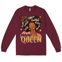 Burgundy black queen Long Sleeve Tee - MaliasSmallBusiness
