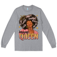 Heather Grey black queen Long Sleeve Tee - MaliasSmallBusiness