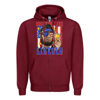 Burgundy drinking like lincoln Zipper Hoodie - texasbilliewilder