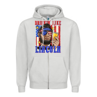 Dove Grey drinking like lincoln Zipper Hoodie - texasbilliewilder
