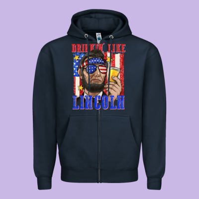 Zipper Hoodie drinking like lincoln