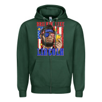 Sports Green drinking like lincoln Zipper Hoodie - texasbilliewilder