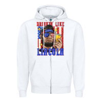 White drinking like lincoln Zipper Hoodie - texasbilliewilder