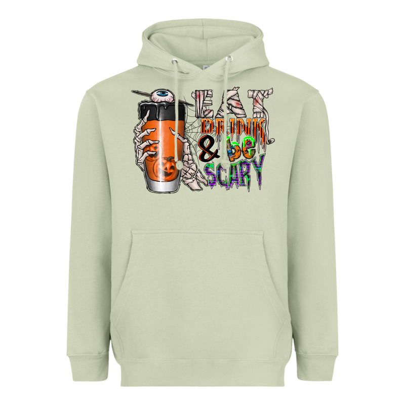 Eat Drink Be Scary Heavyweight Hoodie by CowhideDigitalArt | Teevron