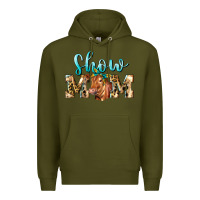 Army Green Western Show Mom Red Angus Premium Hoodie - LillyAllenDesigns