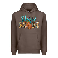 Coffee Western Show Mom Red Angus Premium Hoodie - LillyAllenDesigns