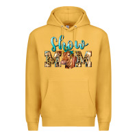 Mustard Western Show Mom Red Angus Premium Hoodie - LillyAllenDesigns
