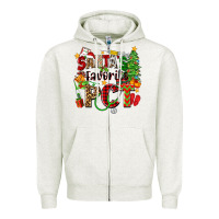 Oatmeal Heather santa's favorite pct Zipper Hoodie - Zillion Design Studio