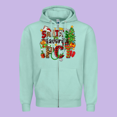 Zipper Hoodie santa's favorite pct