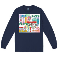 Navy autism Long Sleeve Tee - MaliasSmallBusiness